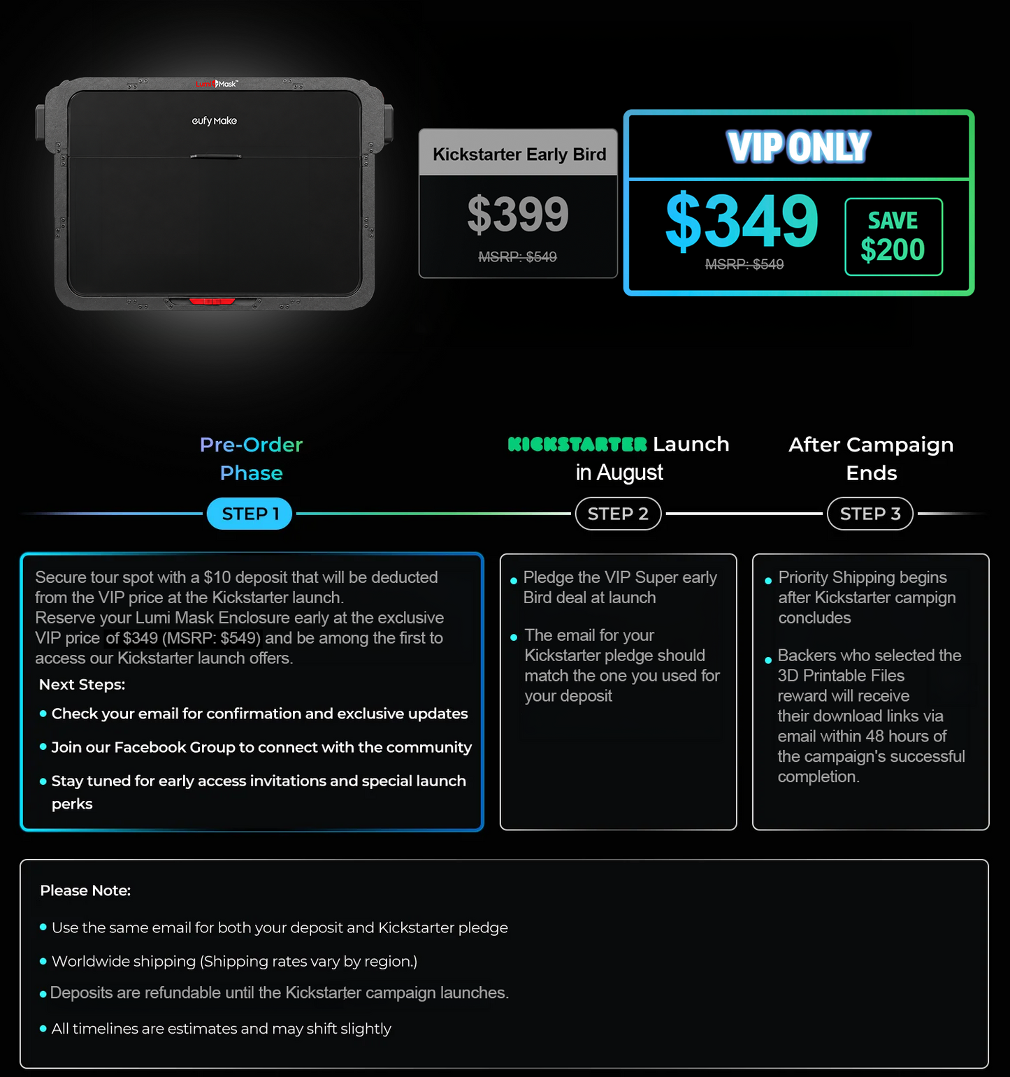 LumiMask VIP Deposit